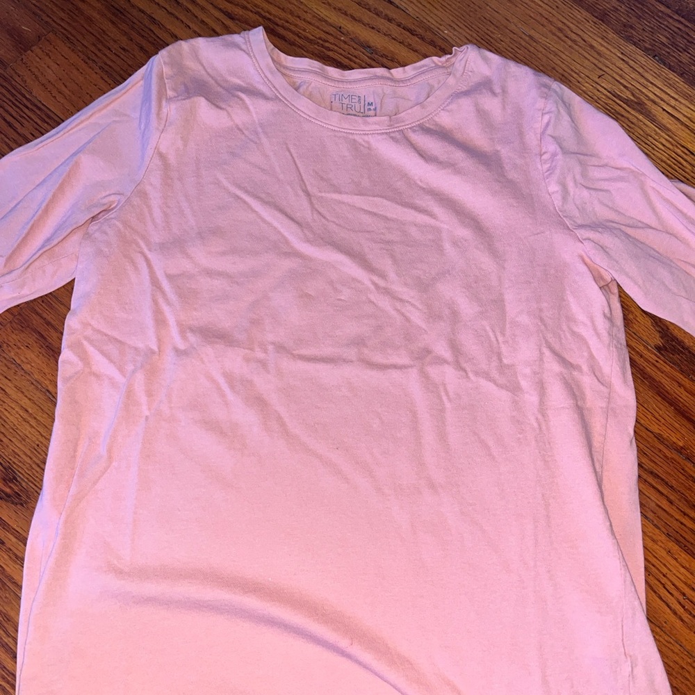 Time&Tru light pink long sleeve shirt size medium